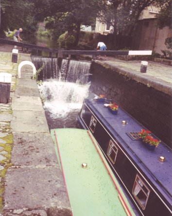 Narrowboat sluisdeuren