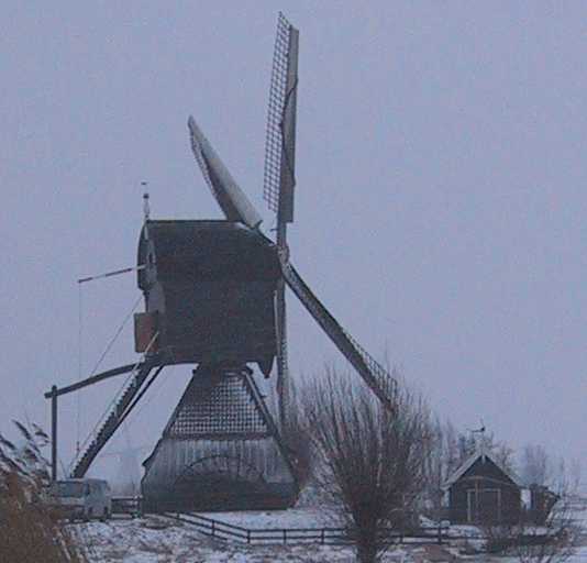 Wipwatermolen in de winter