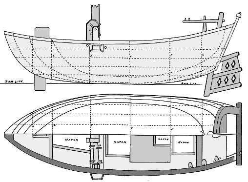 sampan tekening